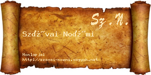 Szávai Noémi névjegykártya