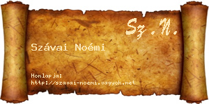 Szávai Noémi névjegykártya